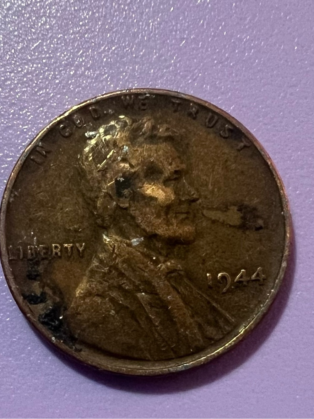 RARE 1944 Wheat Penny Error No Mint Mark “L” in Liberty Rim Error Cent Coin